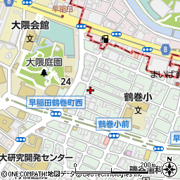 東京都新宿区早稲田鶴巻町300周辺の地図