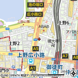 ソフトバンク　上野広小路周辺の地図