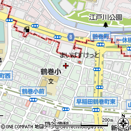 東京都新宿区早稲田鶴巻町308-8周辺の地図