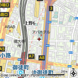 ファミリーマート上野六丁目南店周辺の地図