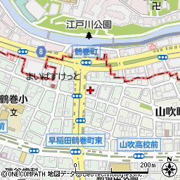 東京都新宿区早稲田鶴巻町573周辺の地図