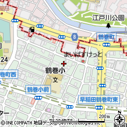 東京都新宿区早稲田鶴巻町308周辺の地図