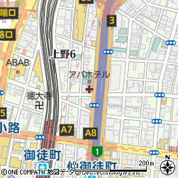 徒士の湯ドーミーイン上野・御徒町周辺の地図