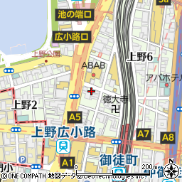 焼肉一心たん助 上野本店周辺の地図