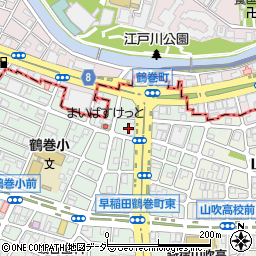 東京都新宿区早稲田鶴巻町566周辺の地図