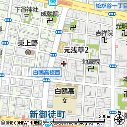 東京都台東区元浅草1丁目21周辺の地図