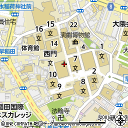 早稲田大学　早稲田キャンパス情報企画課周辺の地図
