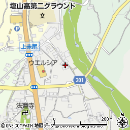 山梨県甲州市塩山赤尾624周辺の地図