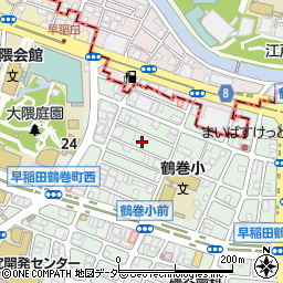 東京都新宿区早稲田鶴巻町302周辺の地図