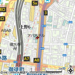 アパホテル＜上野駅南＞駐車場周辺の地図