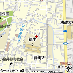 東京都小金井市緑町2丁目11-39周辺の地図