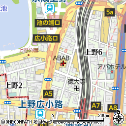 赤札堂　上野店周辺の地図