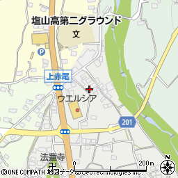 山梨県甲州市塩山赤尾623周辺の地図