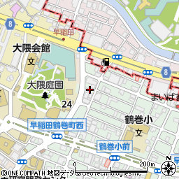 東京都新宿区早稲田鶴巻町540周辺の地図