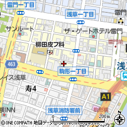 東京都台東区雷門1丁目1-7周辺の地図
