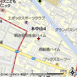 千葉県船橋市本中山4丁目8周辺の地図