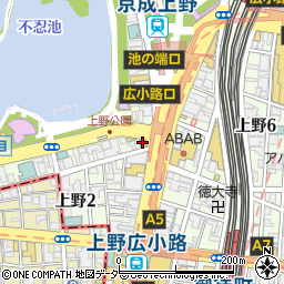 黒毛和牛×活鮮魚 マグロ婆娑羅 上野店周辺の地図