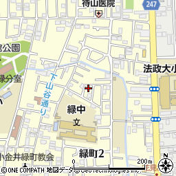 東京都小金井市緑町2丁目12周辺の地図