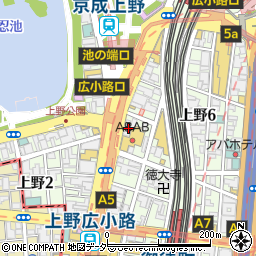 鳥貴族上野中央通り店周辺の地図