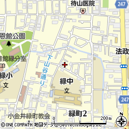 東京都小金井市緑町2丁目12-10周辺の地図