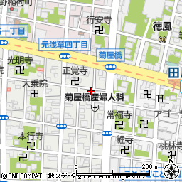 国際交流協会田原町寮周辺の地図