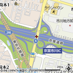 京葉市川ＩＣ周辺の地図