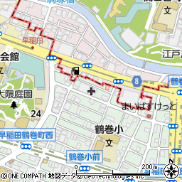 東京都新宿区早稲田鶴巻町561周辺の地図