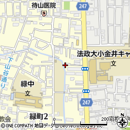 東京都小金井市緑町2丁目9-14周辺の地図