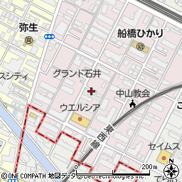 千葉県船橋市二子町580周辺の地図