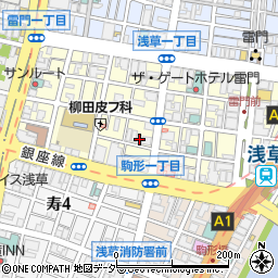 東京都台東区雷門1丁目2-2周辺の地図