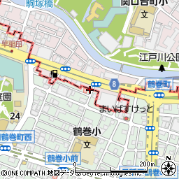 東京都新宿区早稲田鶴巻町42周辺の地図