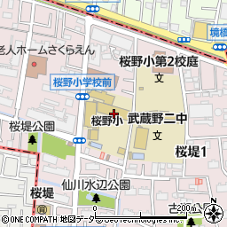 武蔵野市立桜野小学校　こぶし学級周辺の地図