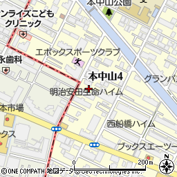 千葉県船橋市本中山4丁目11周辺の地図