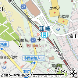 山梨県韮崎市中央町2周辺の地図