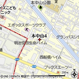 千葉県船橋市本中山4丁目8-17周辺の地図