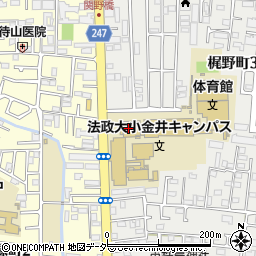 法政大学小金井キャンパス　学務課・情報科学部担当周辺の地図
