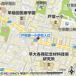 早稲田通郵便局周辺の地図