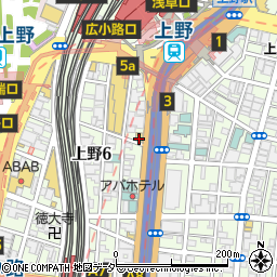 ファミリーマート上野六丁目店周辺の地図