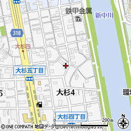 東京都江戸川区大杉4丁目周辺の地図