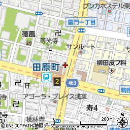 ベーカリー＆カフェヤマザキ田原町店周辺の地図