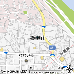 東京都江戸川区篠崎町1丁目周辺の地図