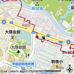 東京都新宿区早稲田鶴巻町542周辺の地図