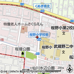 タイムズ武蔵野桜堤駐車場周辺の地図