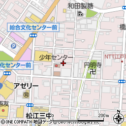 東京都江戸川区中央3丁目4周辺の地図