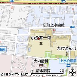 小金井市立　小金井第一中学校クラブハウス周辺の地図