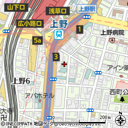 ホテルゲストワン上野駅前周辺の地図