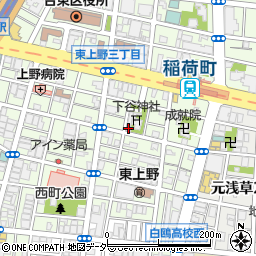 下谷神社前郵便局周辺の地図