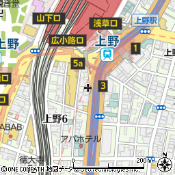 英国風パブ HUB 上野昭和通り店周辺の地図