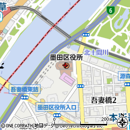墨田区役所産業観光部　経営支援課周辺の地図