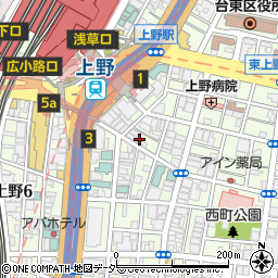 上野音横丁周辺の地図